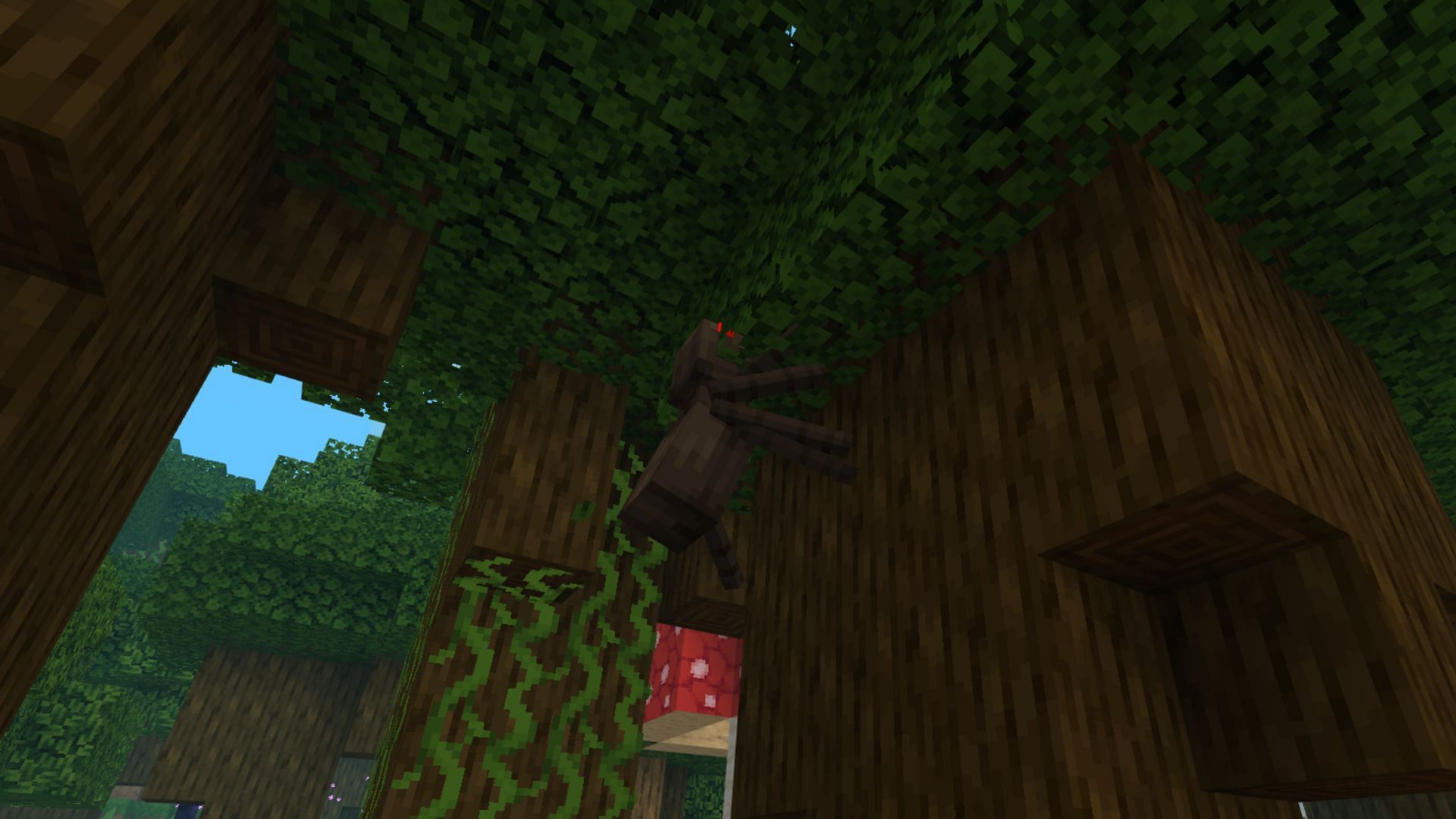Spiders have unique animation, showing them climbing walls vertically (Image via Sportskeeda Gaming || Mojang Studios)